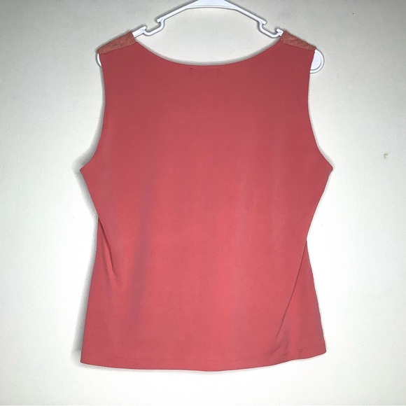 < Vintage AGB Peachy Lace Detail Tank Top > - Picture 4 of 4